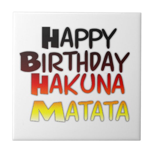 Duitse verjaardag Hakuna Matata Art Print Tegeltje (Voorkant)