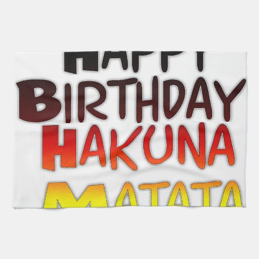 Duitse verjaardag Hakuna Matata Art Print Theedoek (Horizontaal)