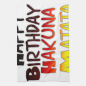 Duitse verjaardag Hakuna Matata Art Print Theedoek (Verticaal)