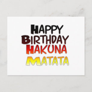 Duitse verjaardag Hakuna Matata-kunstprint Briefkaart