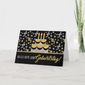 DUITSE verjaardag in Gold en Silver Faux Glitter Kaart (Voorkant)