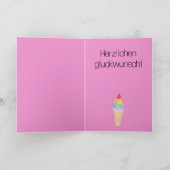 Duitse verjaardag Rainbow Gay Pride Ice Cream Kaart (Binnen)