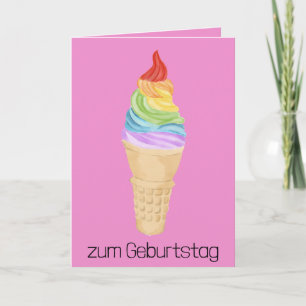 Duitse verjaardag Rainbow Gay Pride Ice Cream Kaart