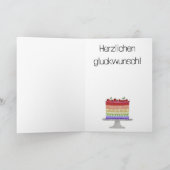Duitse Verjaardag Regenboog Kleur Pride Cake Kaart (Binnen)