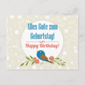 Duitse verjaardagskaart briefkaart (Voorkant)