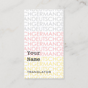 Duitse vertaler of tolk-Visitekaartjes Visitekaartje