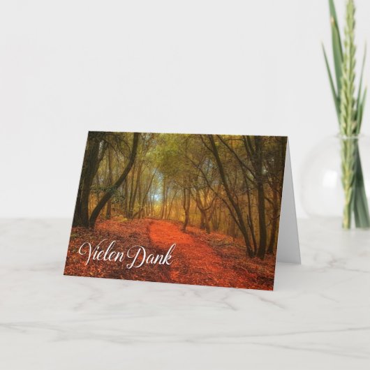 Duitse Vielen - Dank Woodland Path Blank Bedankkaart (Voorkant)