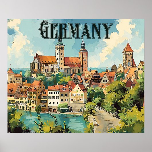 Duitse vintage reisposter poster (Voorkant)