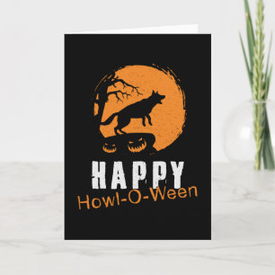 Duitse Vintage Shepherd Happy Howl-O-Ween Kaart