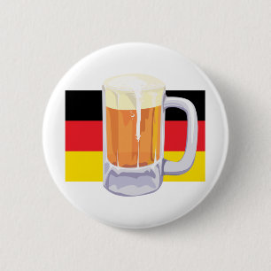 Duitse vlag & bier ronde button 5,7 cm