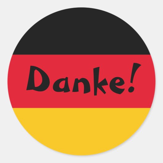 Duitse vlag Dank je Danke Ronde Sticker (Voorkant)