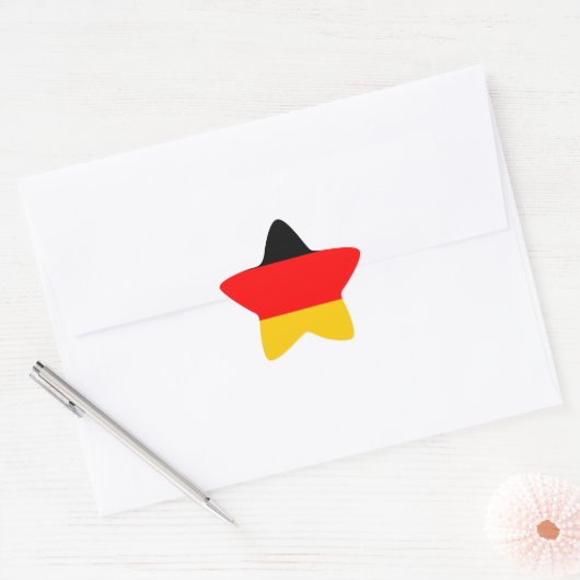 Duitse vlag Deutsche Flagge Ster Sticker (Envelop)