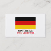 Duitse vlag, Duitse taal Tutor, leraar Visitekaartje (Voorkant)