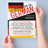 Duitse vlag, Duitse taalcursus Adverteren Flyer (Hand)