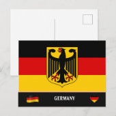 Duitse vlag & Duitsland land reis / Duitsland Briefkaart (Voorkant / Achterkant)