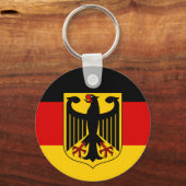 Duitse vlag & Eagle Emblem, Duitsland / sportfan Sleutelhanger (Achterkant)