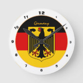 Duitse vlag, Eagle en Duitse mode/ontwerpklok Ronde Klok (Voorkant)