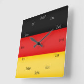 Duitse vlag en cijfers leren talen vierkante klok (Hoek)