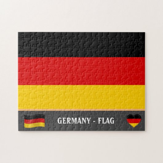Duitse vlag en Duits land/Duitsland Legpuzzel (Horizontaal)