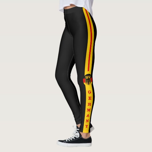 Duitse vlag en Duitse mode patriotten/sport Leggings (Links)
