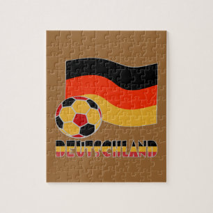 Duitse vlag en grijze Voetbal grens Legpuzzel