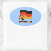 Duitse vlag en grijze Voetbal grens Ovale Sticker (Tas)