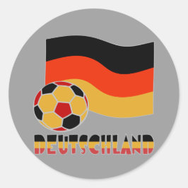 Duitse vlag en grijze Voetbal grens Ronde Sticker