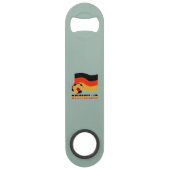Duitse vlag en grijze Voetbal grens Speed Flessenopener (Achterkant)