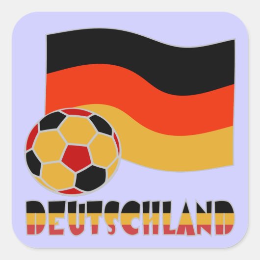 Duitse vlag en grijze Voetbal grens Vierkante Sticker (Voorkant)