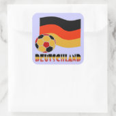 Duitse vlag en grijze Voetbal grens Vierkante Sticker (Tas)