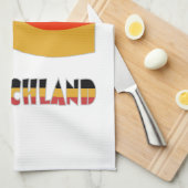 Duitse Vlag en Voetbal Grauwe Rand Theedoek (Quarter Fold)