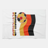 Duitse Vlag en Voetbal Grauwe Rand Theedoek (Horizontaal)