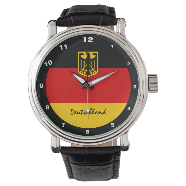 Duitse vlag en wapenstilstand, Deutschland/sportfa Horloge (Voorkant)