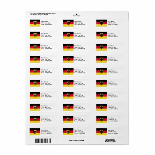 Duitse vlag etiket (Full Sheet)