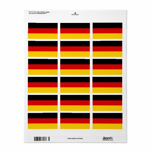 Duitse vlag etiket (Full Sheet)