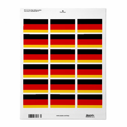 Duitse vlag etiket (Full Sheet)