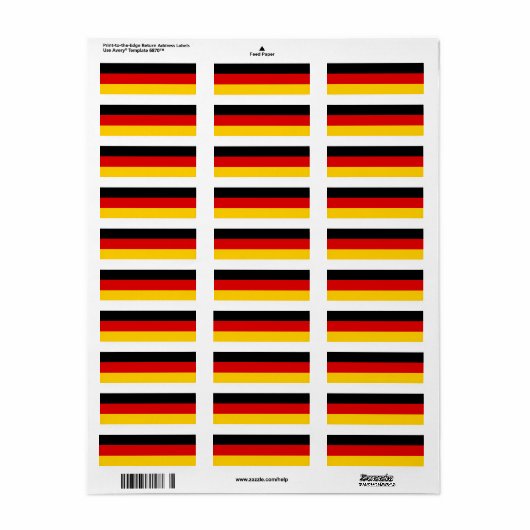 Duitse vlag etiket (Full Sheet)