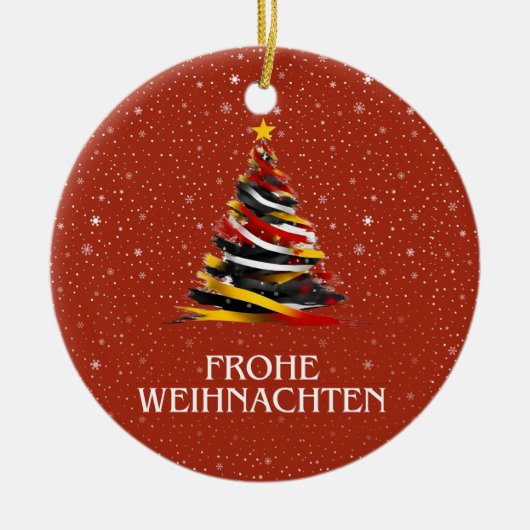 DUITSE VLAG GEÏNSPIREERD KERAMISCH ORNAMENT (Voorkant)