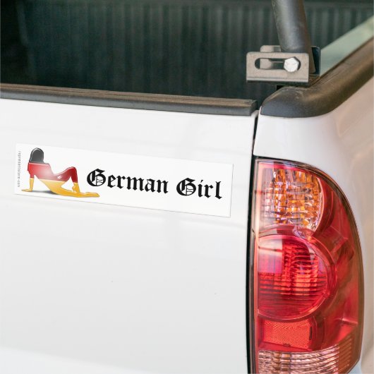 Duitse vlag Girl Silhouette Bumpersticker (Op Truck)