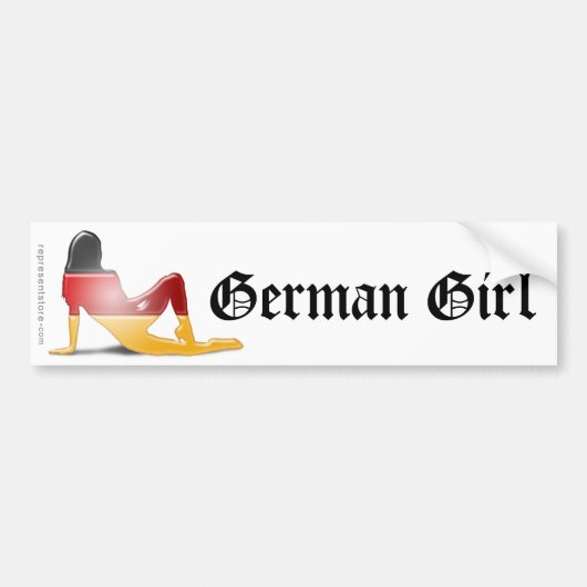 Duitse vlag Girl Silhouette Bumpersticker (Voorkant)