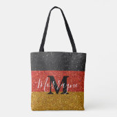 Duitse vlag Glitter Duitse monogram naam Tote Bag (Achterkant)