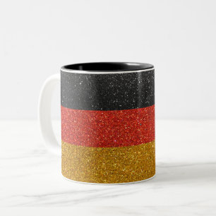 Duitse vlag Glitter Home Kantoor Coffee Tweekleurige Koffiemok