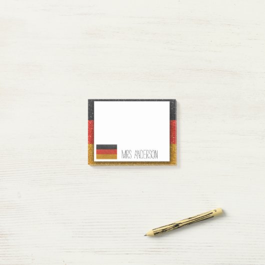 Duitse vlag Glitter leraar leslokaal Post-it® Notes (Op bureau)