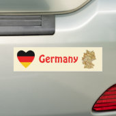 Duitse Vlag Hart + Landkaart Bumpersticker (Op auto)