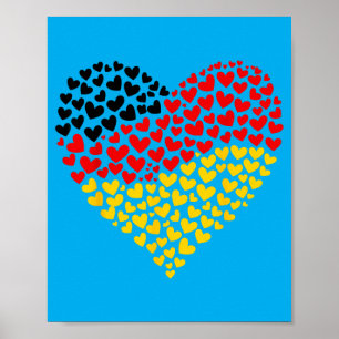 Duitse Vlag Hart Van Pion Voor Duitsland Vrouwen K Poster