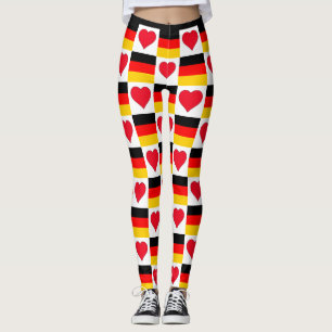 Duitse vlag - hartpatroonpatriottisch Duitsland -  Leggings