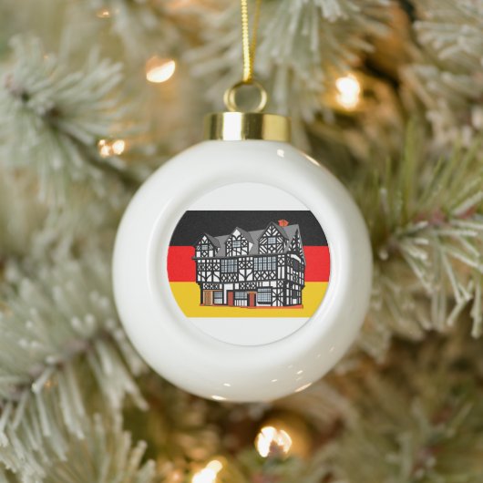 Duitse vlag huis thema kerst ornament (Boom)