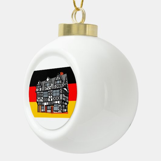 Duitse vlag huis thema kerst ornament (Rechts)