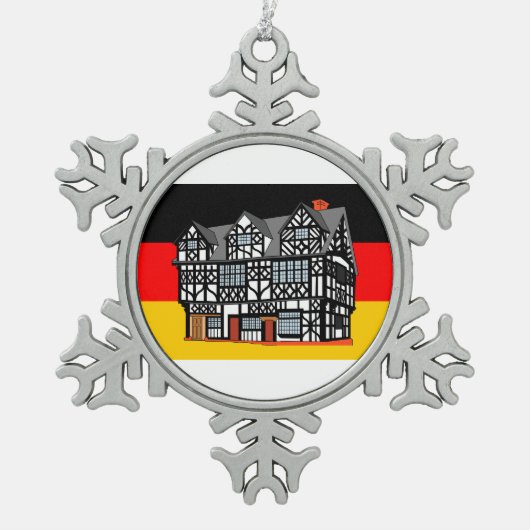 Duitse vlag huis thema kerst ornament (Voorkant)