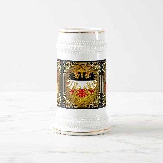 Duitse vlag, imperium/keizerzwarte arend bierpul (Center)